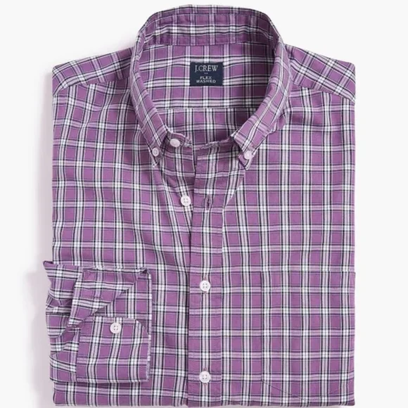 J. Crew Men's Long-Sleeve Flex Casual Shirt 🆕 Size Large - Picture 1 of 2